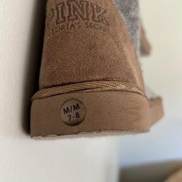 RARE EUC Vintage Victoria’s Secret PINK Knee High Sweater Sock Boots - Picture 2 of 8